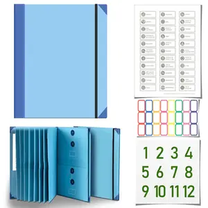 Accordion File Organizer with Labels,Blue/Pink Manila Expanding Document Folder for Passports, Birth Certificates & Important paperwork, Portable A4/Letter Size Personal Binder for Office, Home & Travel Storage Holiday Gifts office accessories