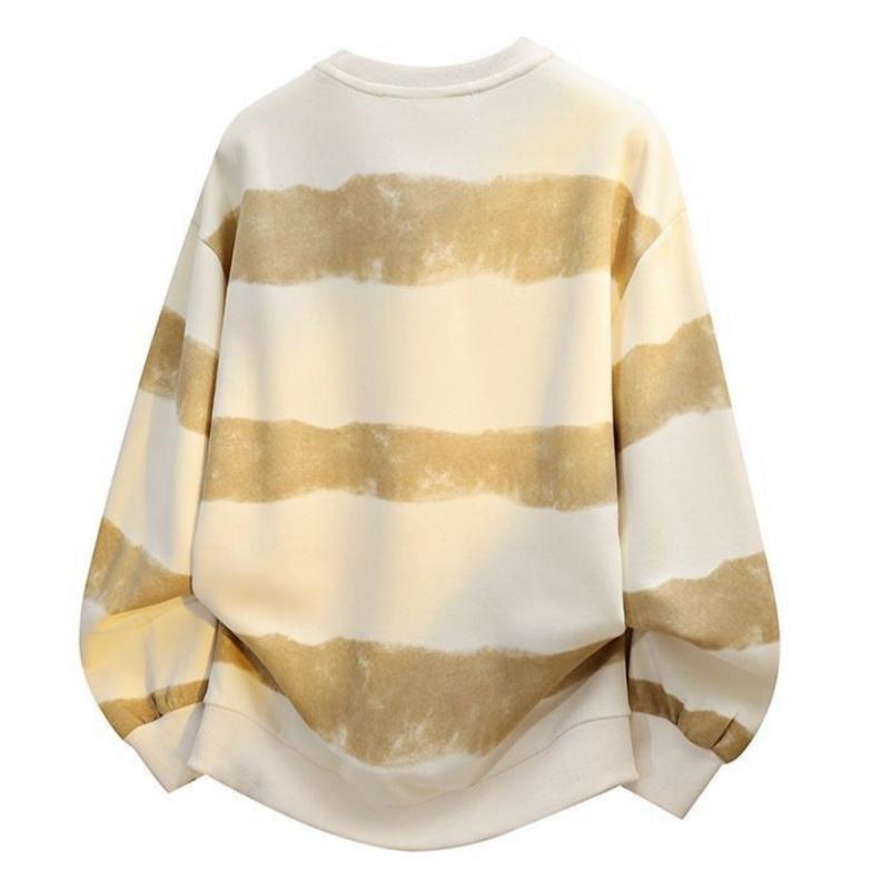 Autumn New Men's Sweatshirt, Loose Casual Versatile Youthful Stylish Long Sleeve T-Shirt, Crew Neck Heavyweight Pullover Sweatshirt, Tie-Dye Striped Color Block Long Sleeve T-Shirt, Unisex Trendy Base Shirt, Soft Comfortable Fabric, Suitable for Everyday Autumn New Men's Sweatshirt, Loose Casual Versatile Youthful Stylish Long Sleeve T-Shirt, Crew Neck Heavyweight Pullover Sweatshirt, Tie-Dye Striped Color Block Long Sleeve T-Shirt, Unisex Trendy Base Shirt, Soft Comfortable Fabric, Suitable for Everyday