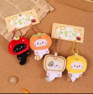 Multicolor Plush Cat Keychains | Pendant Car Decoration Cartoon Cat Couples Bag Ornament Soft Sweet Kitten Doll Keyring Gift Toys