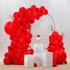92-Piece Red Balloon Arch Kit Various Sizes for Birthdays, Graduation, Anniversaries & Parties