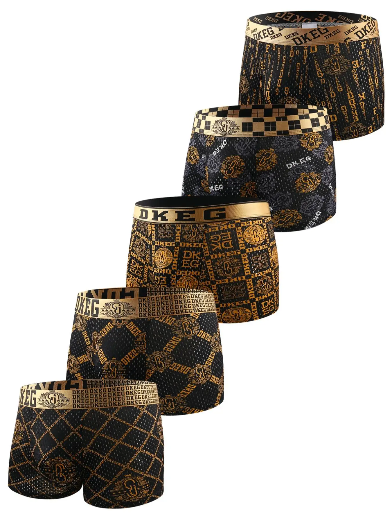 Men's All Over Print Boxer Briefs, Regular Fit Casual Comfy Breathable Underclothes, Men's Underwear for All Seasons