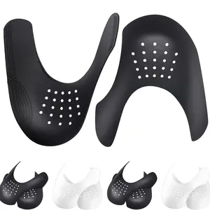 Crease Protectors Suitable for Most Sneakers, 4 Pairs Crease Protectors for Jordan 1, Air Force 1, and Dunk Low; Men's 7.5-12/ Women's 5-8.5 (Black+White, Men's US Size 7.5-12)