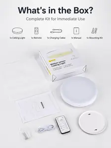 Rechargeable Motion Sensor Ceiling Light, 10000mAh Battery Operated LED Night Light with Radar 360° Detection, Wireless Remote Control Dimmable & 3 Color Temperatures, Under Cabinet Closet Hallway Stairs Lighting