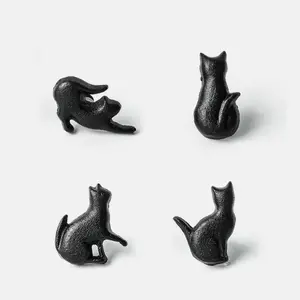 Cast Iron Cat Drawer Pull Handle, Creative Metal Door Knob for Wardrobe and Wine Cabinet, Unique Furniture Accessory