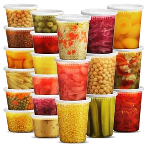 Deli Food Containers with 54 Lids - (48 Sets) 24-32 Oz Quart Size & 24-16 Oz Pint Size For Airtight Takeout Meal Prep Storage, BPA-Free, Dishwasher, Microwave Safe
