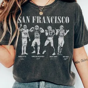 San Francisco Football Vintage Comfort Colors T-Shirt - Brock Purdy and George Kittle Duo Graphic Tee - Bay Area Game Day Shirt - Retro Football Fan Gear