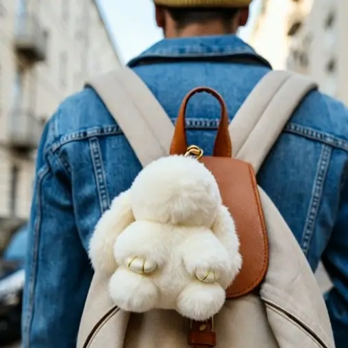 新品未開封　TikTok LIVE クッション　キーホルダー　セット Other 2026 New Handmade Bunny Keychain - Pu Leather, Handmade