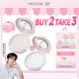 MENOW Rabbit Powder Compact, Oil-control, translucent setting powder. Provides 12H oil control and longlasting coverage, Pore-minimising, Waterproof, Sweatproof, Lightweight and non-cakey(Comes with a mirror,  buy 2 get a free compact powder) Moisture