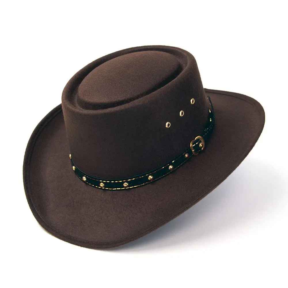 Brown Felt Finish Western Gambler Hat