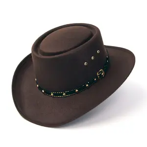 Brown Felt Finish Western Gambler Hat