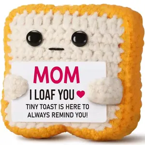 Positive Crochet: Handmade Soft Toast Knitted Gift, Soft Cuddly Gift for Mom - Healing Decor with Love Card for Mother's day,Birthdays & Valentine's Day - Fun Present for Friends & Loved Ones - Ideal for Knit Enthusiasts & Special Occasions