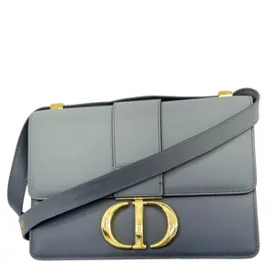 Pre-owned Dior Christian Dior Crossbody Bags 30 Montaigne Flap Gradient Leather Crossbody Bag Grey
