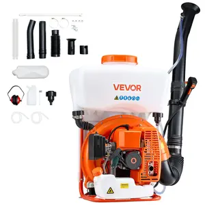 VEVOR Backpack Fogger Sprayer, 63CC 3HP Engine, Gas Powered Fogger Sprayer with 4 Gallon Tank, Powder and Liquid Mister Duster System for Effective Fleas Ticks Critters Control, Gardening & Farming
