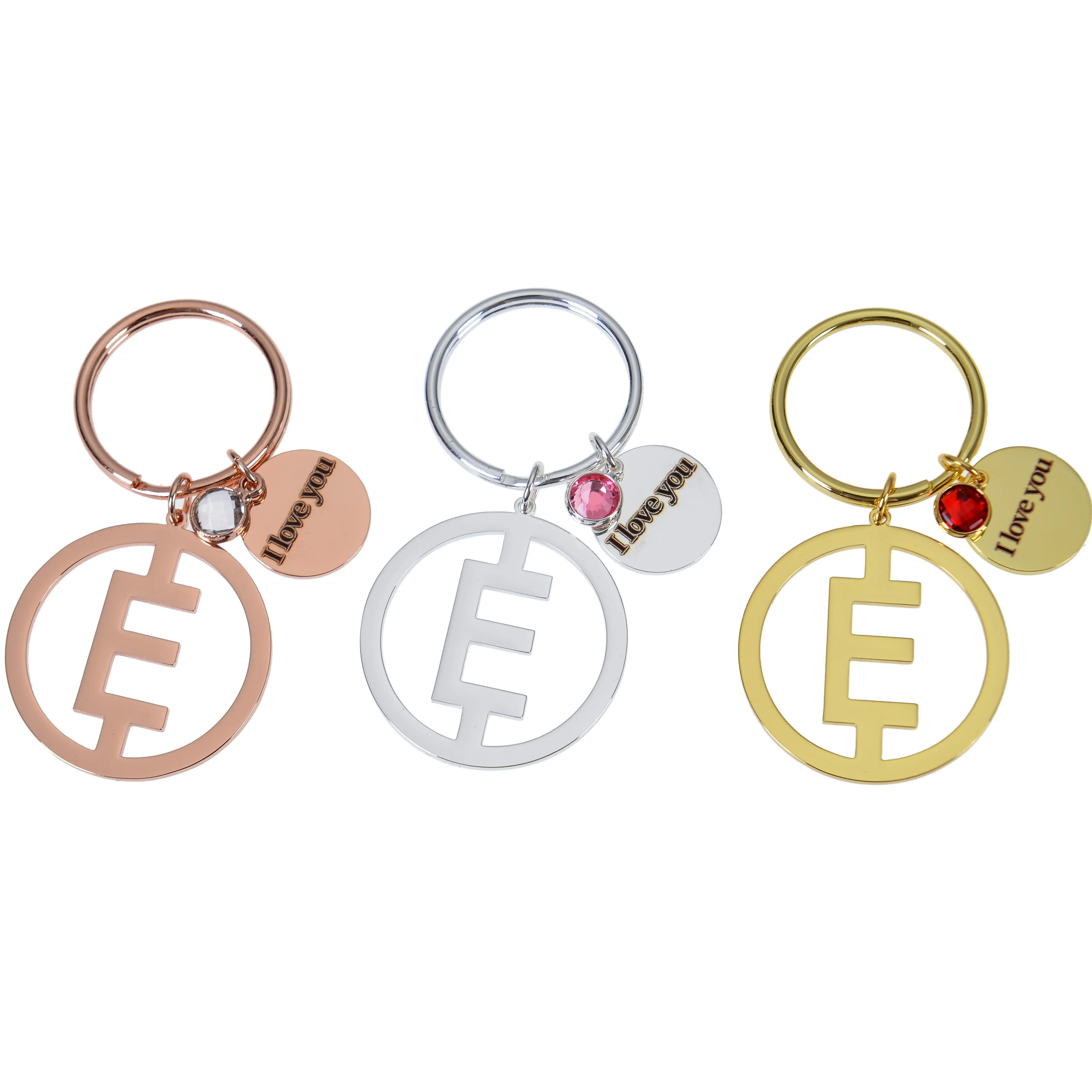 Personalized Initial Birthstone Keychain with Custom Text
