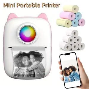 Bluetooth Thermal Printer - Portable Mini Printer - Kids KGG Instant Charging - Camping Camera Instant Printing Rechargeable Printing school gift