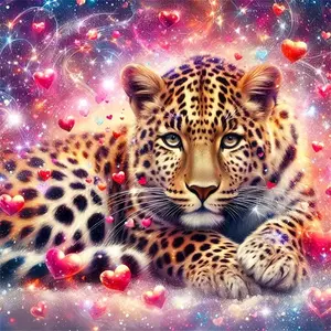 Leopard Animal Cartoon Diamond Painting Kit Square Round Diamond 5D DIY Mosaic Handmade Art Adult Exquisite Gift Home Decor