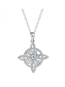 Witch Knot Protection Necklace with Blessing Card, Hecate Goddess Lilith Jewelry, Women's Good Luck Knot Gift, Casual Copper Chain