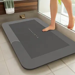 Super Absorbent Diatomite Bath Mat | Ultra-Absorbent, Non-Slip, and Mildew-Resistant Rug for Shower, Kitchen, Laundry & More | Soft, Comfortable, Machine Washable | Perfect Gift for Home & Holiday Bathroom Floor Diatomaceous Earth Mat-home essentials