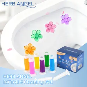 RV Herb Angel Toilet Gel Stamp 84 Flowers 6-Pack，Toilet Bowl Cleaners（home essentials） Air Freshener Effective Deodorization Long-Lasting Fragrance Lavender Gardenia Ocean Carnation Jasmine Lemon