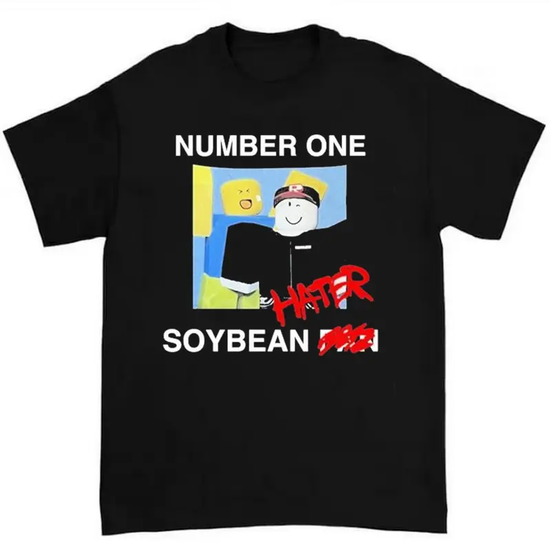 Number One Soybean Fan Hater Roblox T-Shirt Bold Graphics Quirky Meme Humor Gamer Streetwear