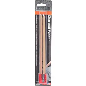 2-Pack - General Pencil 5582BP Charcoal White Pencils 2/Pkg-2B