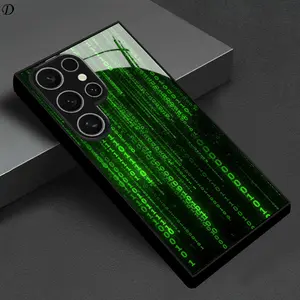 Phone Case: Green Code Liuying New  Pattern Tempered Glass Phone Case for Samsung Galaxy S26 S25 S24 S23 S22Pro S21 S20 Fe Plus Ultra Pro A56 A55 A54 A53 A52 A51 A36 A35 A34 A32 A26 A25 A24 A23 A16 A15 A14 A06 A05 A03s