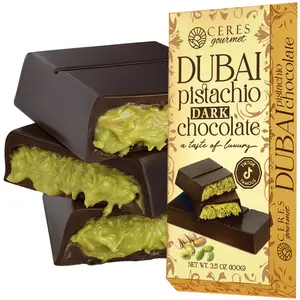 Dubai Chocolate Bar Pistachio with Dark Chocolate and Knafeh - 3.5 Oz | TikTok Dubai Chocolate Bar Pistachio with Dark Chocolate and Knafeh - 3.5 Oz | TikTok