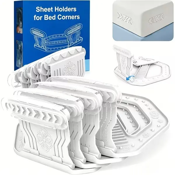 Heavy-Duty Adjustable Bed Sheet Fixers Suitable for Mattresses, Anti-Slip Bed Sheet Holders with Sturdy PP Frame & Adjustable Straps, Fit for Single/Double/Twin Beds, Prevents Sheet Lifting, Lock Holders for Bedding