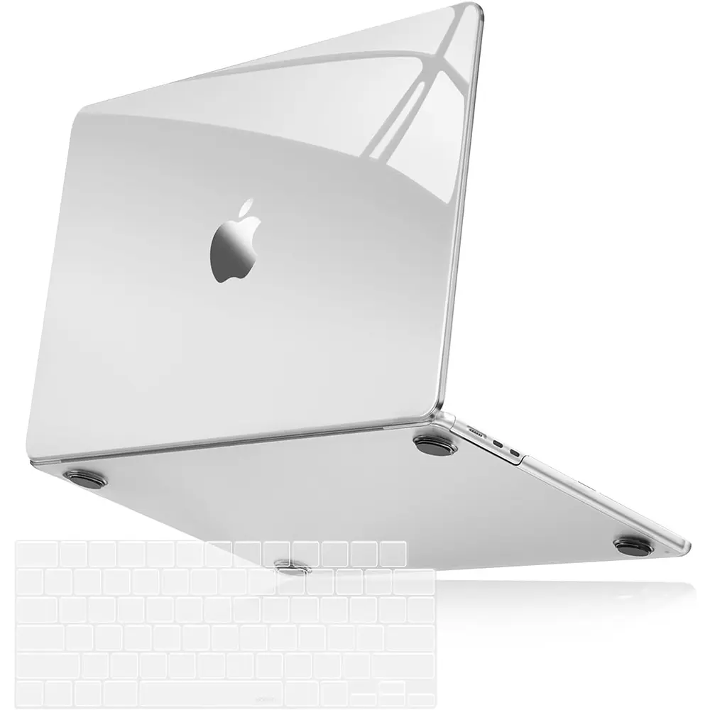 MOSISO Slim Fit Plastic Hard Shell & Keyboard Cover for MacBook Air 13.6in (2022-2025 M4 A3240, M3 A3113, M2 A2681) with Airflow Cooling, Micro Clips, Protection & Flexible Movement