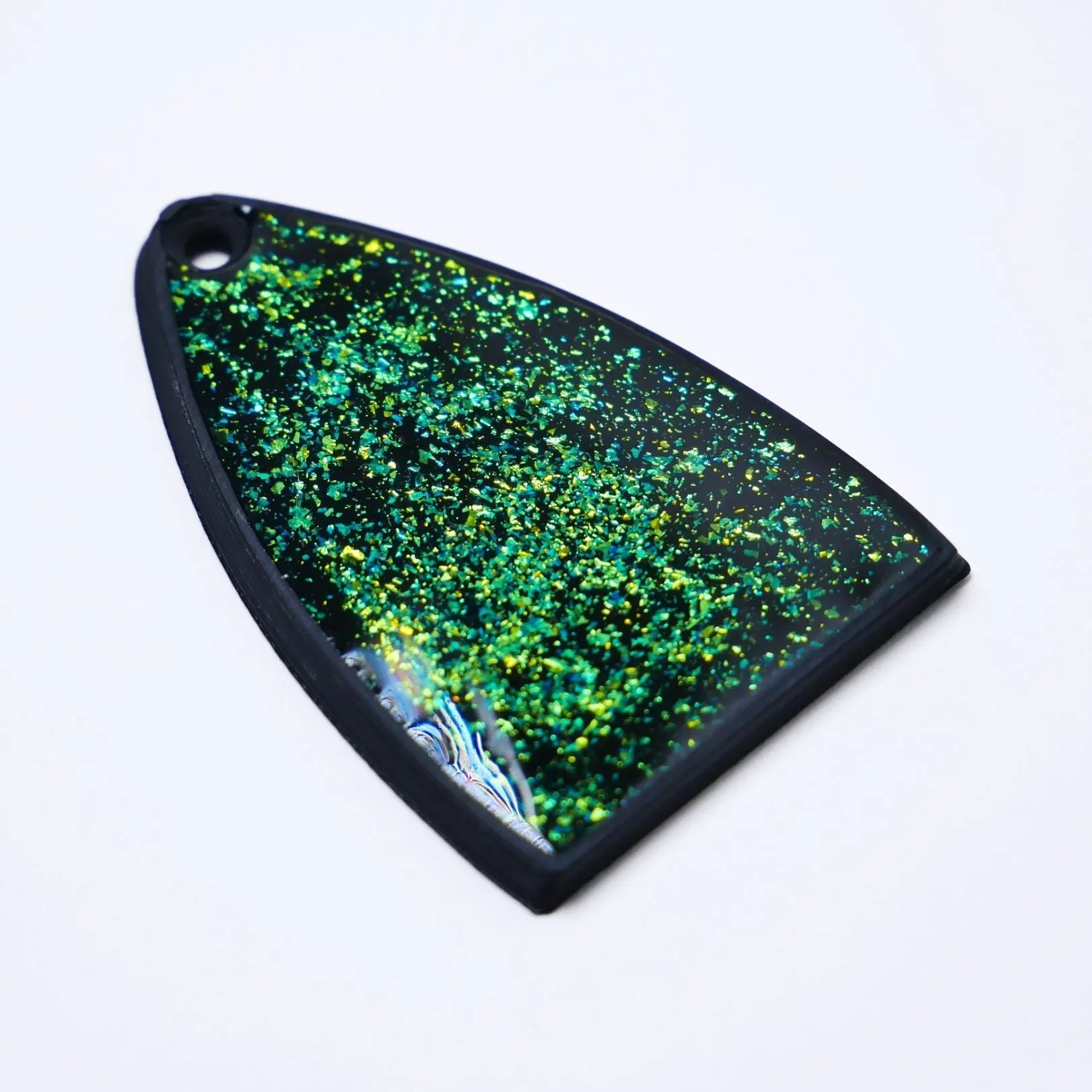 Custom PRS SE Truss Rod Cover – Rainforest Green Flake