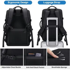 Bruno Cavalli TSA Friendly 40L Expandable Backpack #18568BA - Leakproof Carry On with Dedicated 17" Laptop Compartment, Business, Travel, Adventure, TikTokShopBackToSchool