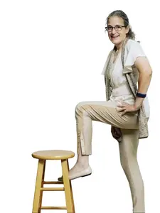 Sparkies Viscose/Poly Adaptive Active Pants in Cream with Snap Opening on Ankle