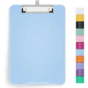 A5 Clipboard with Storage, 6 x 9''  Clipboards Foldable Storage, Plastic Clipboards Foldable, Office Supplies, School Supplies, Menu clipboards for Work, Blue Clip Board Box.
