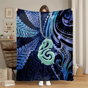 1pc Moana Maui's Hook Design Flannel Fleece Throw Blanket, Super Soft Warm Plush Bedding For Couch Sofa Bed, Cozy Home Decor Gift For Adults, Flannel Blankets