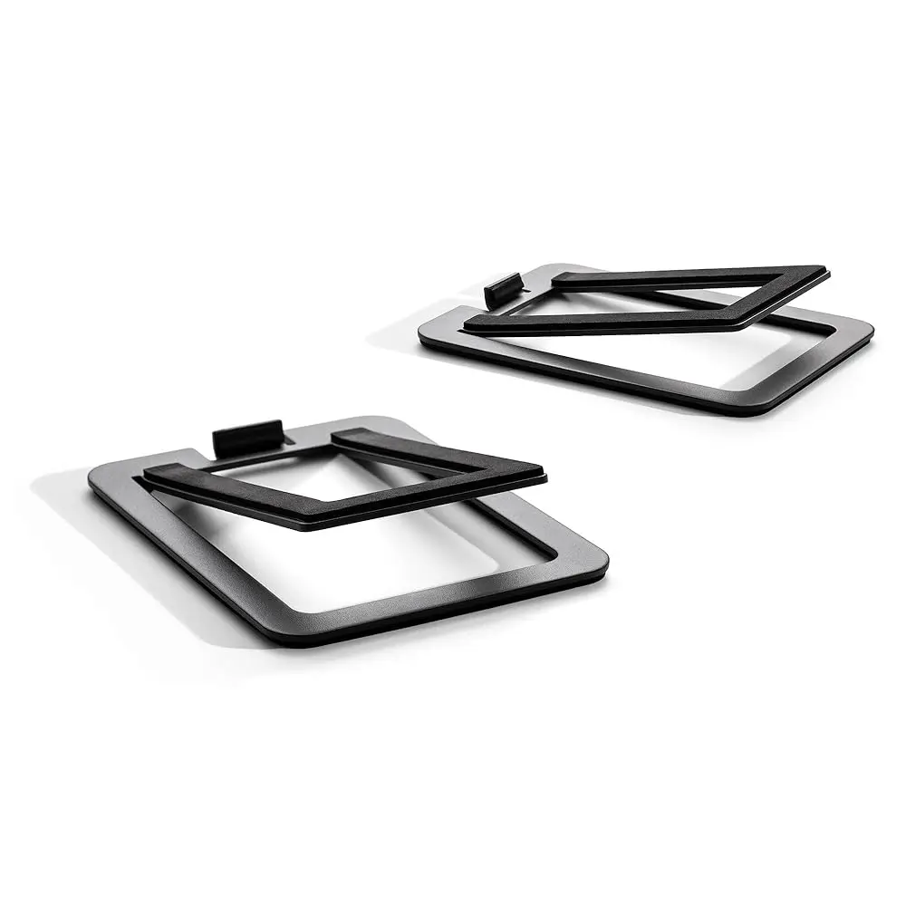 Audioengine DS2M Tilted Metal Bookshelf Speaker Stands for PC, Gaming, and Studio - Black Steel Pair