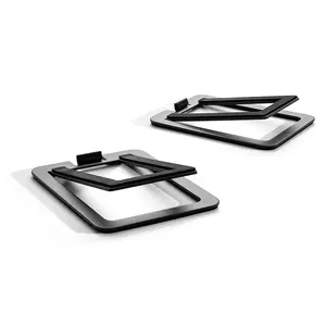 Audioengine DS2M Tilted Metal Bookshelf Speaker Stands for PC, Gaming, and Studio - Black Steel Pair