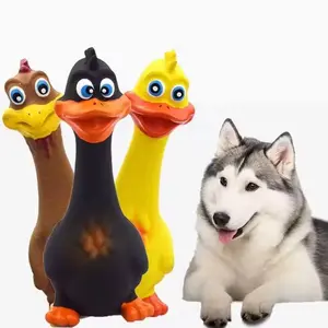 Latex Squeaky Chicken Dog Toys — 3-Pack