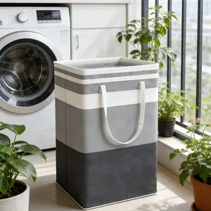 Freestanding Waterproof Laundry Hamper | Spacious Clothes Storage Basket with Easy Carry Handles | Sturdy Laundry Organizer for Bathroom, Dorm & Home