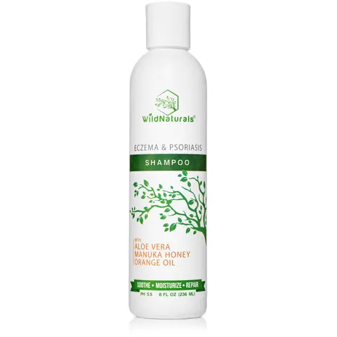 Wild Naturals Eczema & Psoriasis Soothing Scalp Shampoo - Relief for Dry, Itchy, Flaky Scalp from the First Wash - Intense Aloe Vera & Manuka Honey Hydration - Fragrance-Free, Sulfate-Free, pH Balanced - Gentle Enough for Daily Use on Sensitive Skin