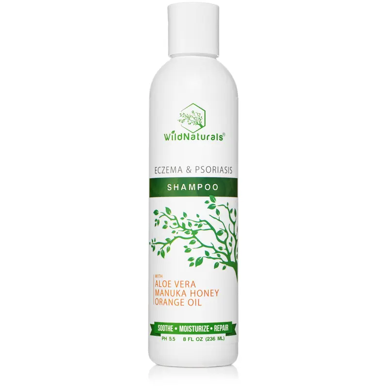 Wild Naturals Eczema & Psoriasis Soothing Scalp Shampoo - Relief for Dry, Itchy, Flaky Scalp from the First Wash - Intense Aloe Vera & Manuka Honey Hydration - Fragrance-Free, Sulfate-Free, pH Balanced - Gentle Enough for Daily Use on Sensitive Skin