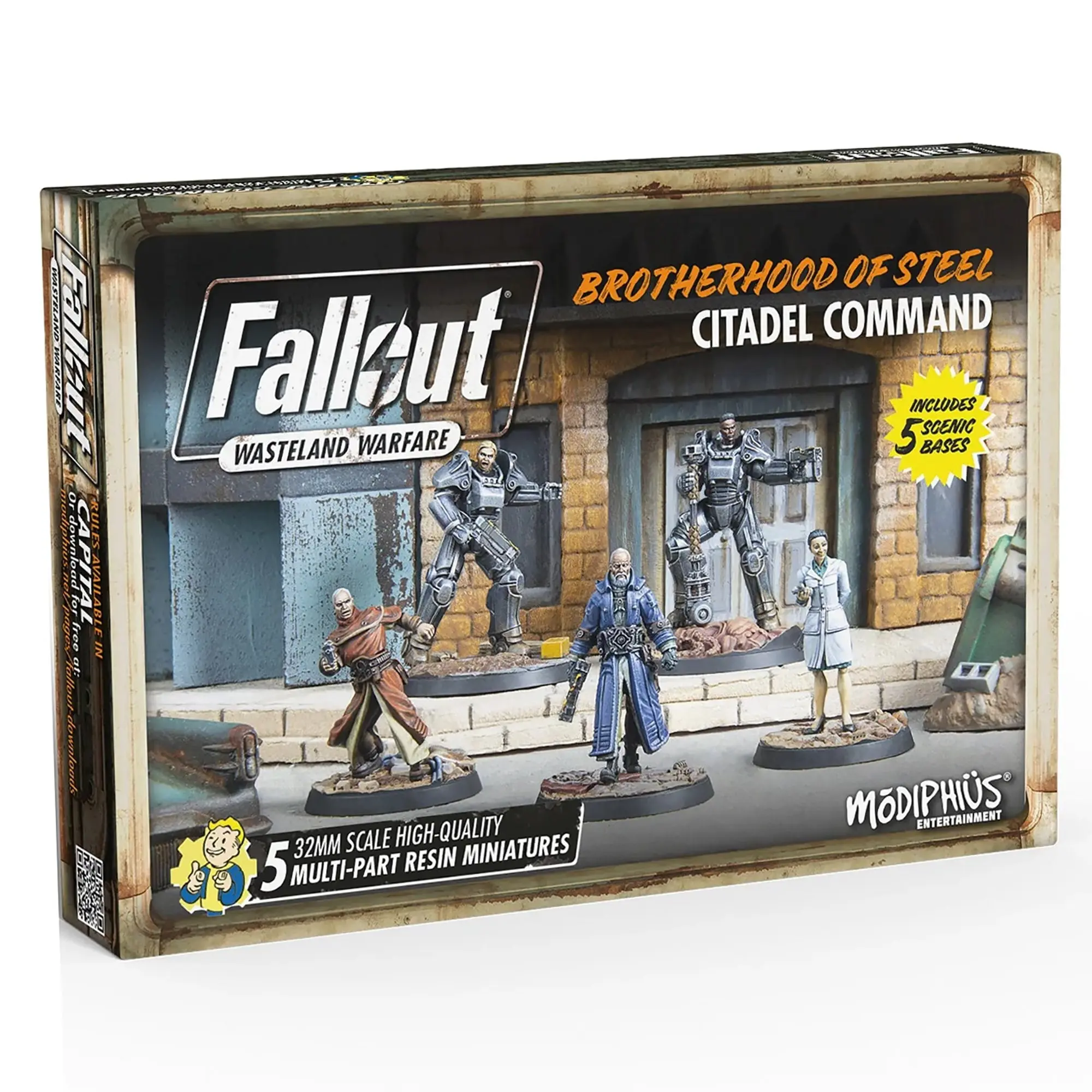 Modiphius Entertainment MUH0190803 Fallout Wasteland Warfare Brotherhood of Steel Citadel Command Miniatures