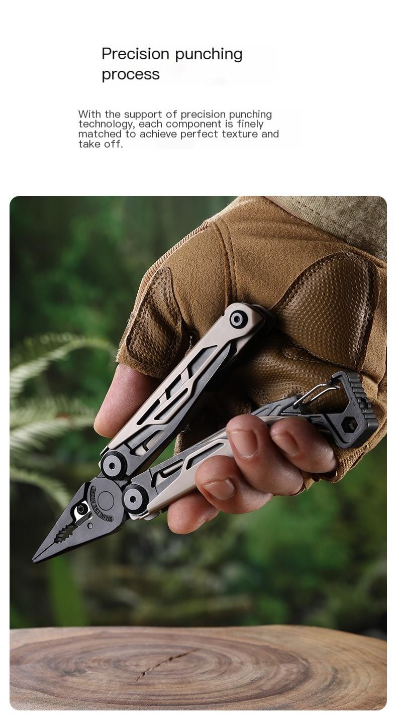 Multitool, 25-in-1 Stainless Steel Multi Tool Pliers with Self-Locking, Pocket Knife, Nylon Sheath, Professional (EDC) Multi-Tool for Survival, Camping and Hunting, Hiking removable clip