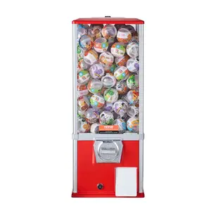 VEVOR Gumball Machine for Kids, TikTokShopBlackFriday, 25" Height Home Vending Machine, PS Bouncy Balls Dispenser, Hold 230 Capsule Toys, Rectangle Bubble Gum Machine for Game Stores, Coin Operated Gumball Bank, Red