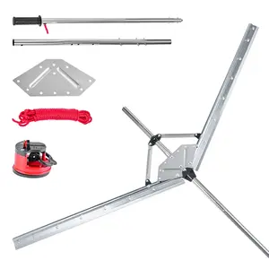 VEVOR Lake Weed Cutter,  Pond Aquatic Plant Cutting Tool with 62 in Max. Cut Width, Sharp and Heavy-Duty Steel Blades, Pond Rake with 30 ft Throw Rope, for Cattail, Phragmites, Lilly Pads & Chara