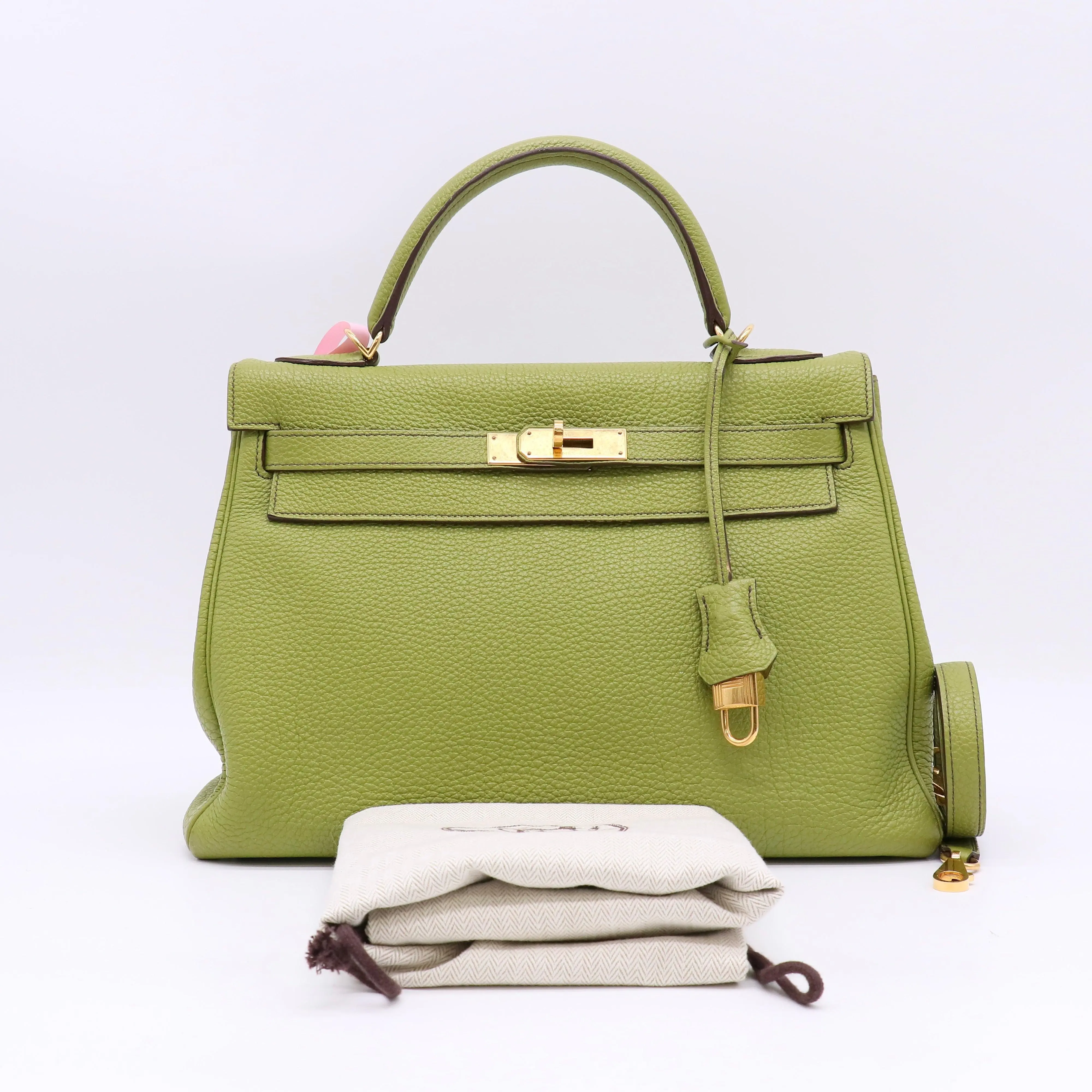 Pre-owned HERMÈS Leather Shoulder Bags Hermes Kelly 32 Togo Shoulder Bag Vert AnisTwins LDJ4930