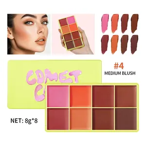 Multi-colour cream blush, matte blush, cream blush, all-in-one contouring, dual-use for lips and cheeks, creamy blush, portable make-up palette, long-lasting matte finish