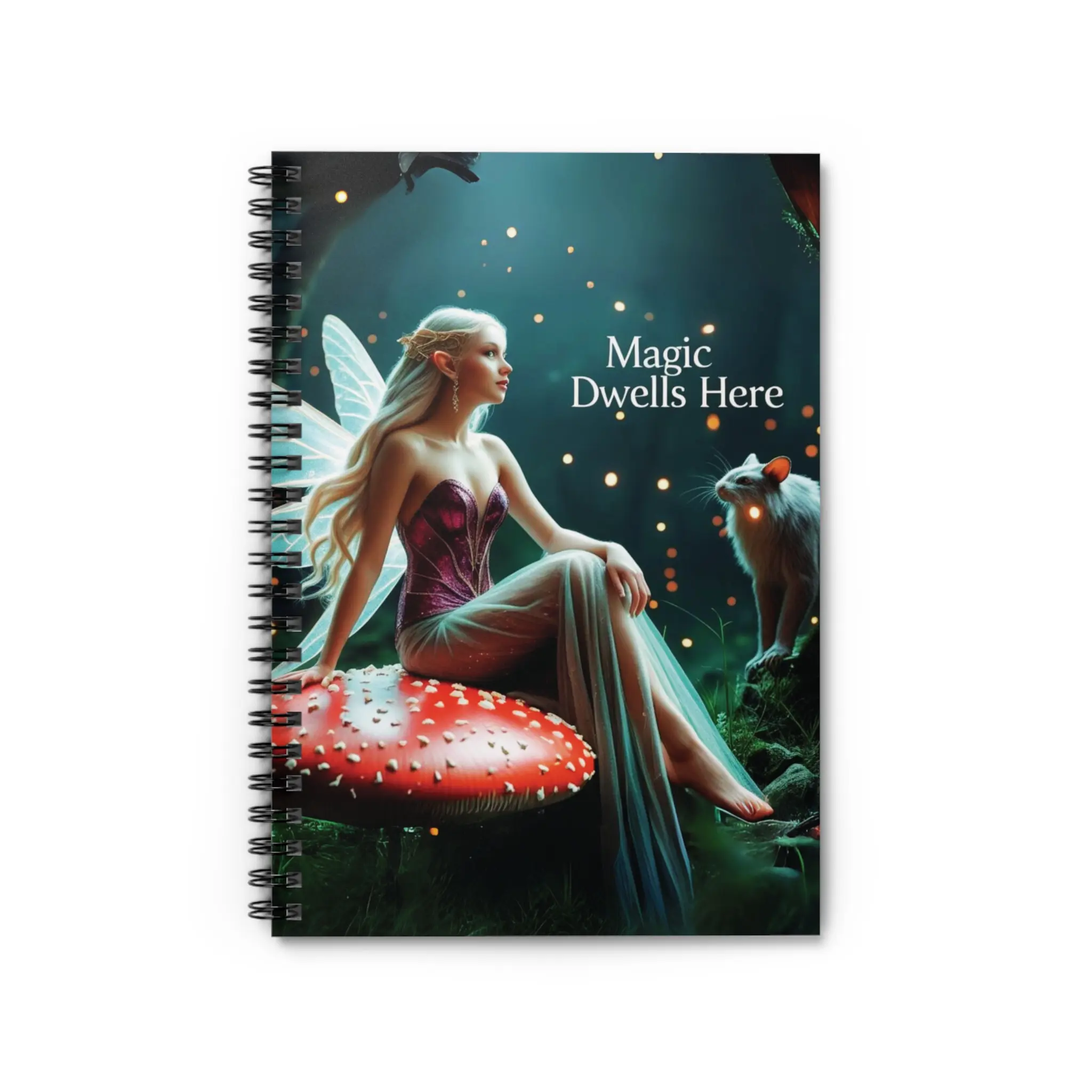 Magical Fairy Spiral Notebook, Fantasy Journal, Gifts for Dreamers, Creativity Notebook, Unique Stationery, Writing Supplies, Cute Notebook