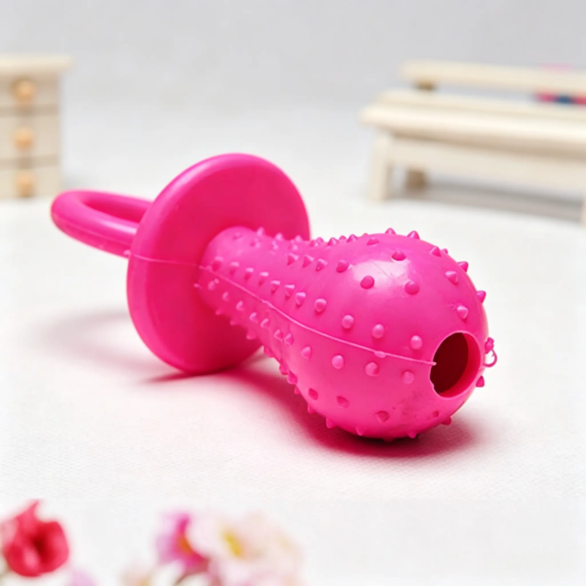 3-Pack Dog Pacifier Chew Toys, Mini Bite-Resistant Bell-Shaped Rubber Pacifier Pet Dog Puppy Teething Chew Training Toys, Puppy Pacifier, Bell Chew Play Training Toys