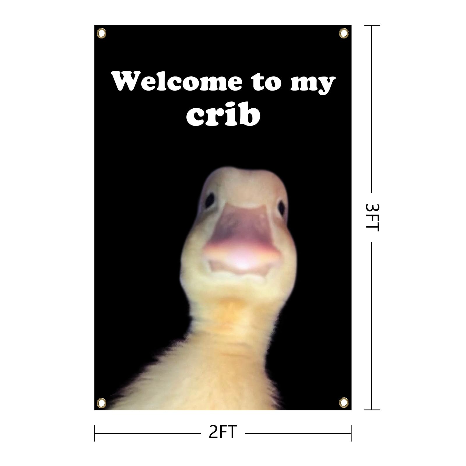 Welcome to My Crib Flag，2x3 Feet Tapestry Funny Poster Durable Man Cave Wall Flag with Brass Grommets room decor for bedroom Banner