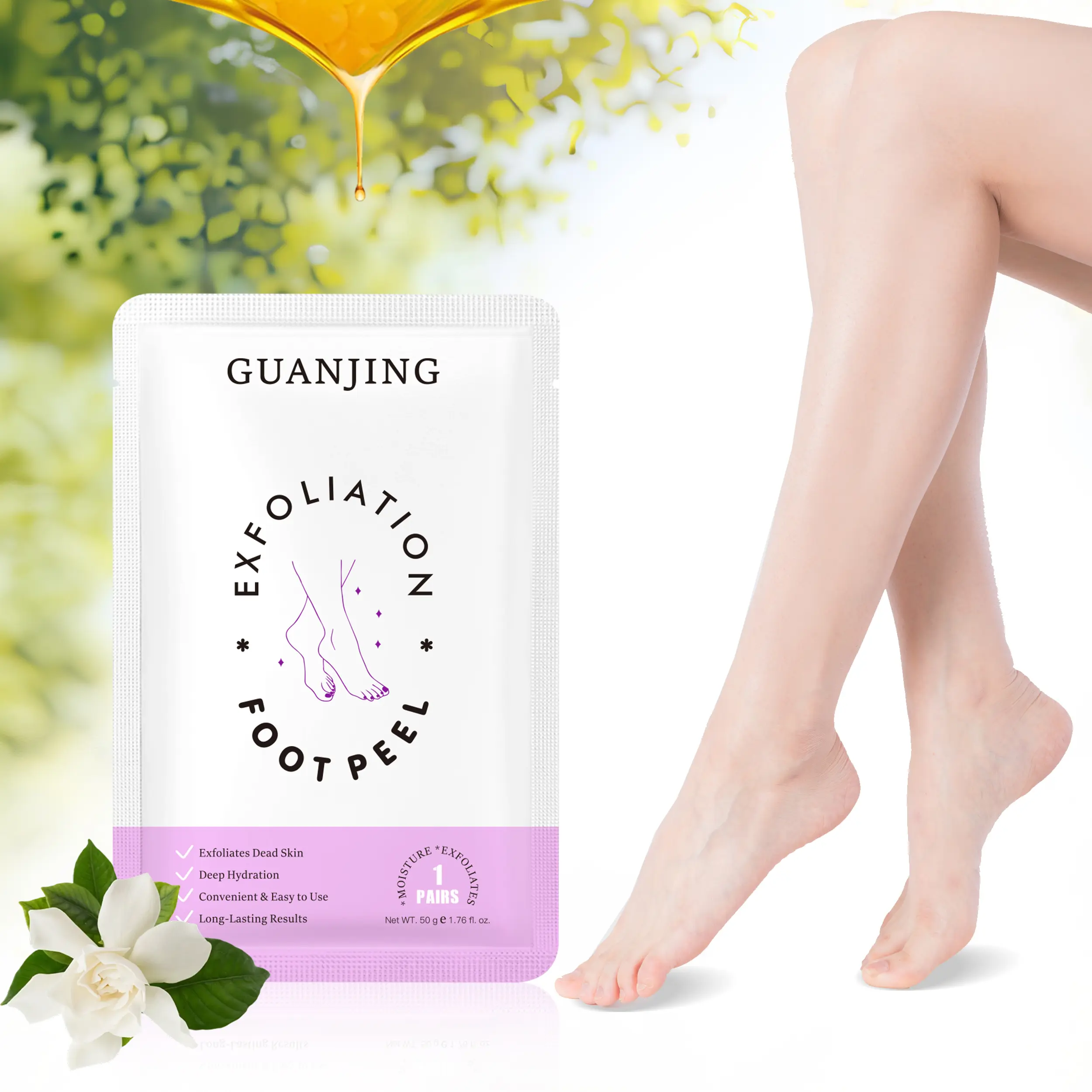 Foot Peeling Mask – 2 Pairs Exfoliating & Revitalizing Foot Peel Treatment with Botanical Extracts for Smooth, Renewed Skin Cosmetic Hydrate, Moisturizer, Foot Mask Hydrating Glycolic